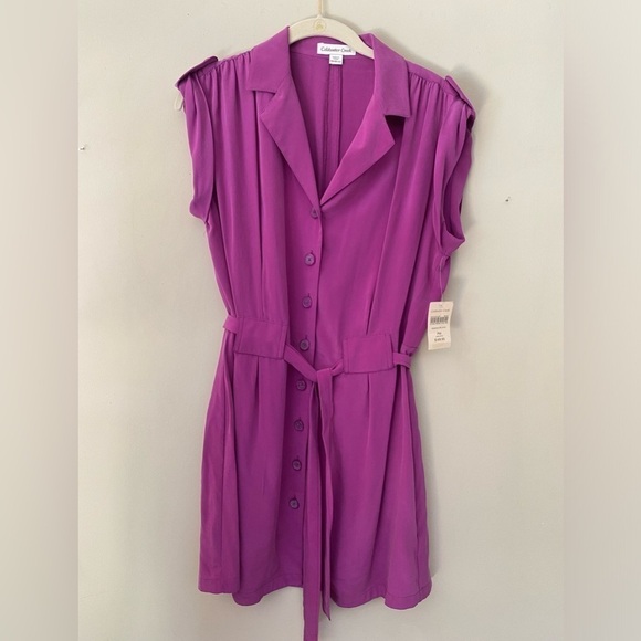 Coldwater Creek Dresses & Skirts - Coldwater Creek Magenta Silk Shirt Dress PM NWT